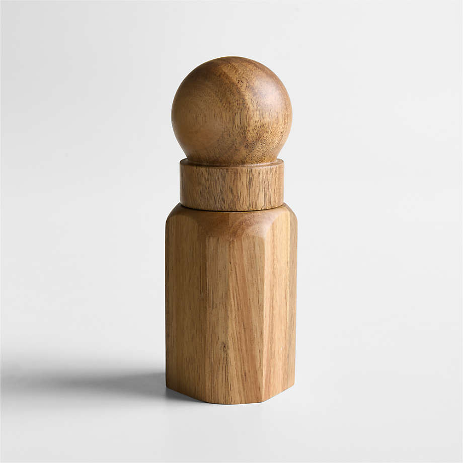 Acacia Pillar Universal Salt and Pepper Mill by Laura Kim | Crate & Barrel | Crate & Barrel