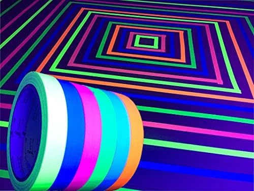 GreyParrot Tape UV Tape Blacklight Reactive, (6 Pack), (6 Colors), 33ft Per Roll, Fluorescent Clo... | Amazon (US)