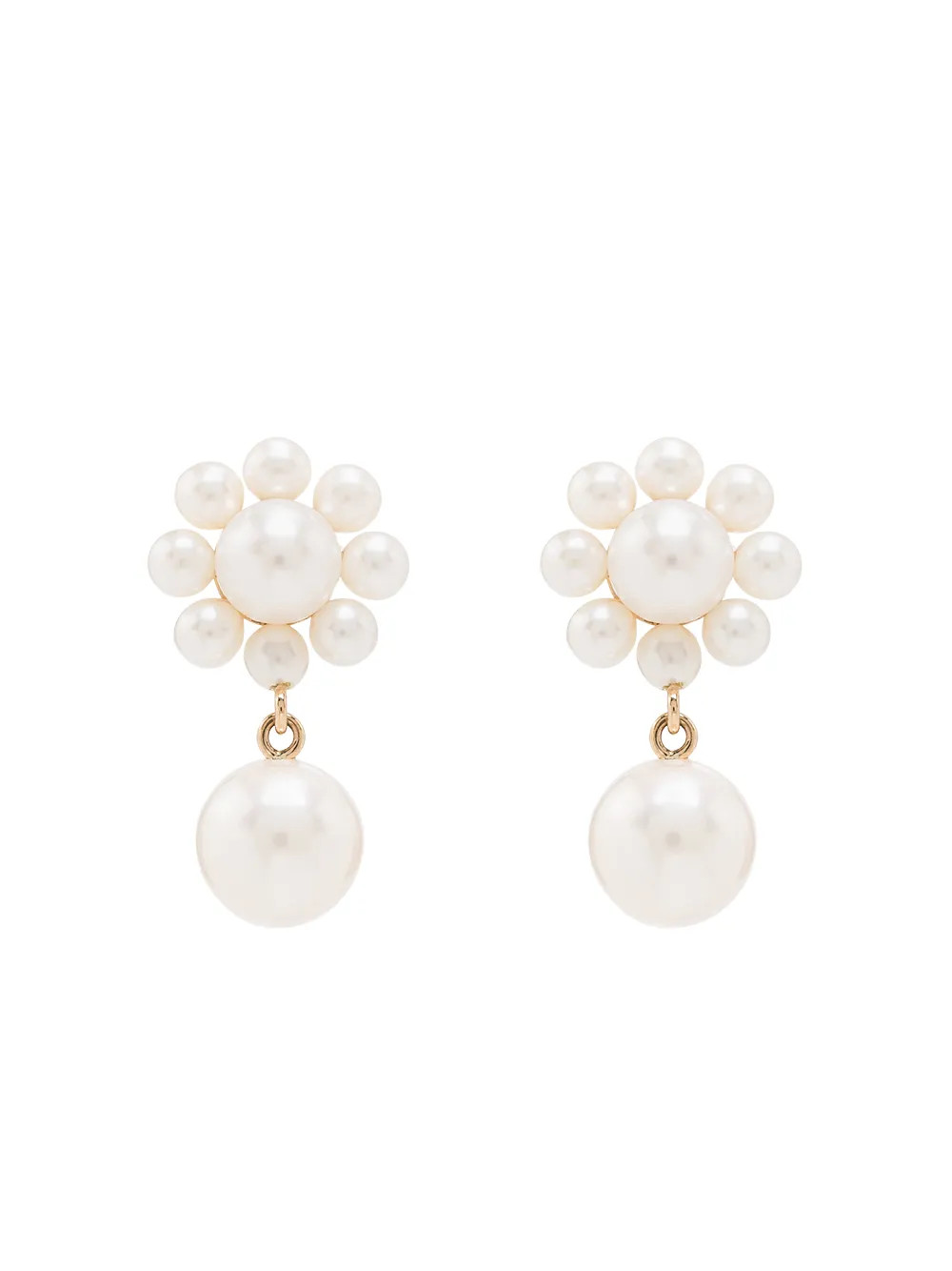 Sophie Bille Brahe 14kt Yellow Gold Margherita Pearl Earrings - Farfetch | Farfetch Global