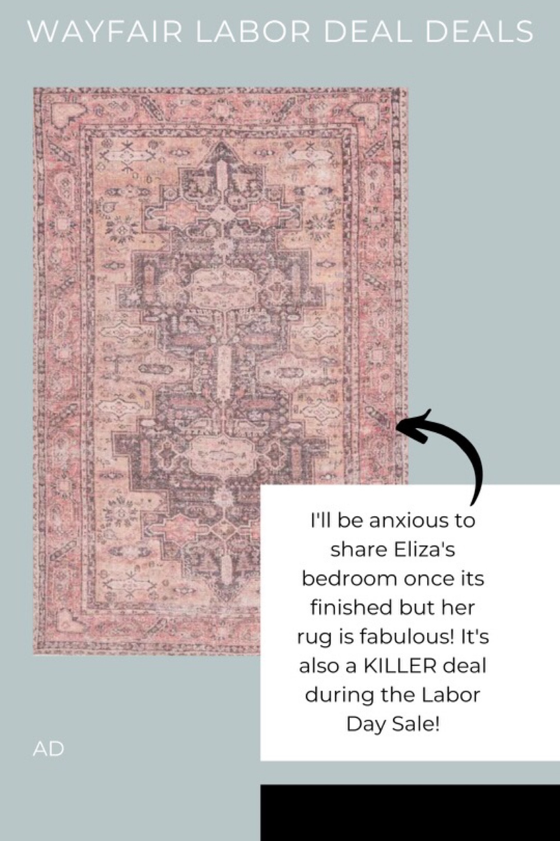 Carlita Oriental Pink Area Rug curated on LTK