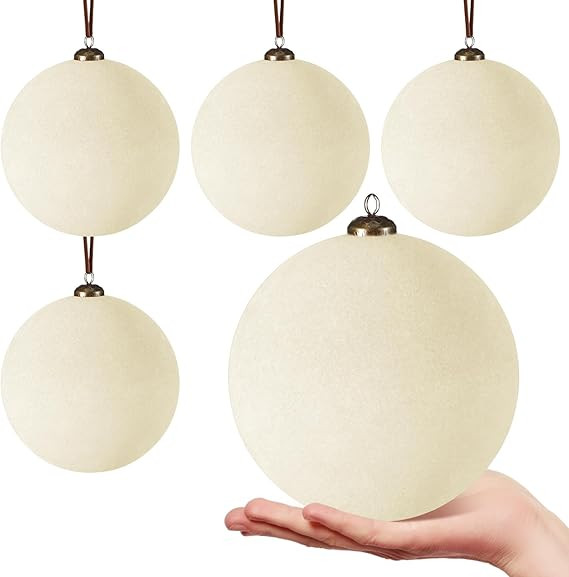 4 Pcs Large Velvet Christmas Balls 6 Inch Christmas Tree Decorations Xmas Ornaments Balls for Fam... | Amazon (US)