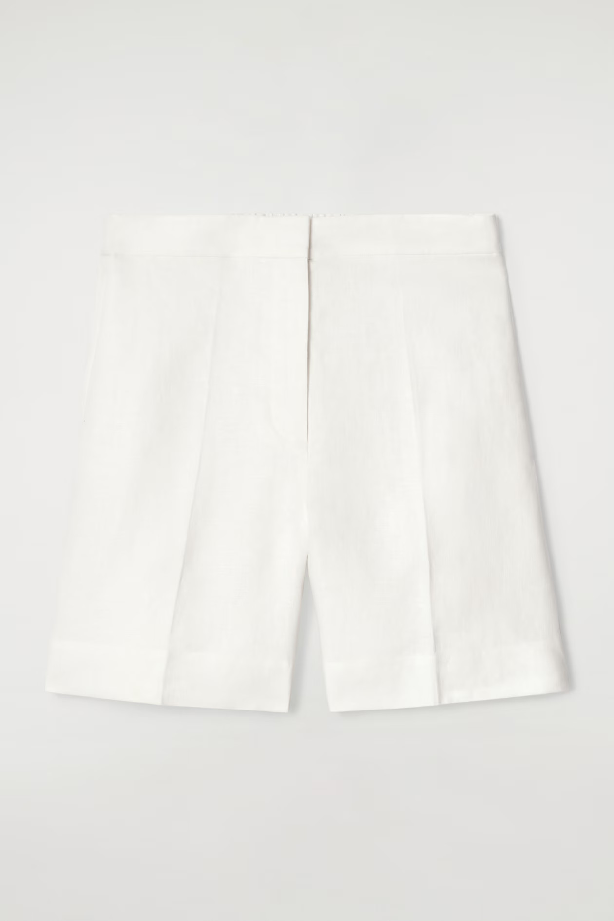 TAILORED ELASTICATED LINEN SHORTS - WHITE | COS UK