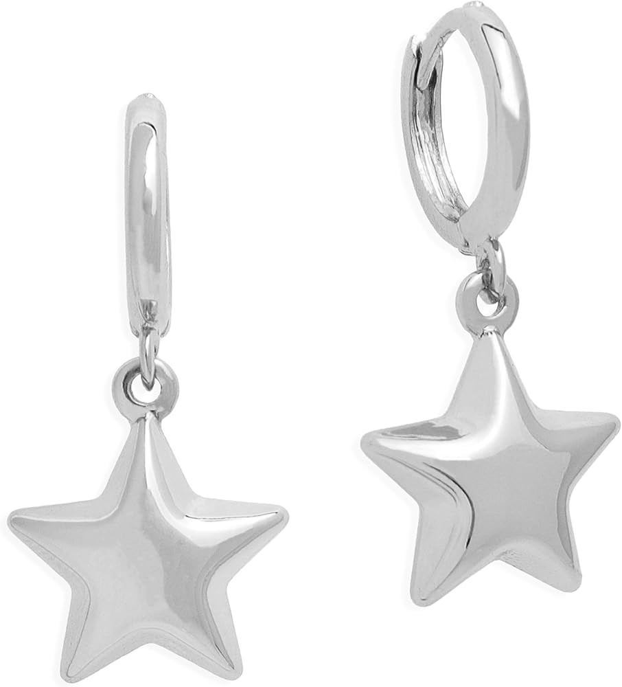 Bow Star Dangle Small Hoop Earrings for Woman, Cute Statement Minimalist Drop Huggie Earing Prom ... | Amazon (US)