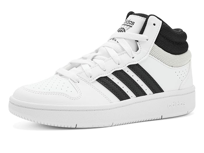 adidas Kids Hoops Mid Classic Basketball Shoes (Big Kid) Kid's Shoes Black/White/Orbit Grey : 4.5 Big Kid M, Leather/Synthetic | Zappos.com