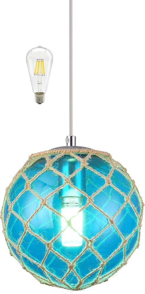 Blue Pendant Light Coastal Pendant Light Nautical Pendant Lighting Beach House Lighting Fixtures ... | Amazon (US)