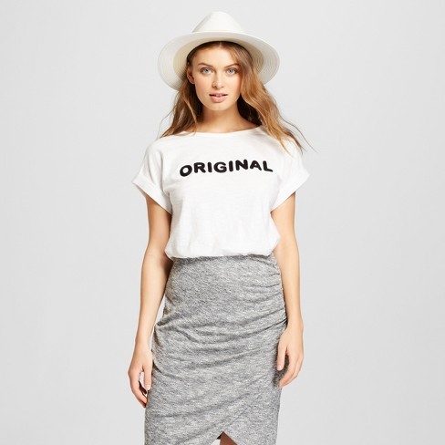 Women's Original Graphic Short Sleeve Tie-Back Cuff T-Shirt - A New Day™ White | Target