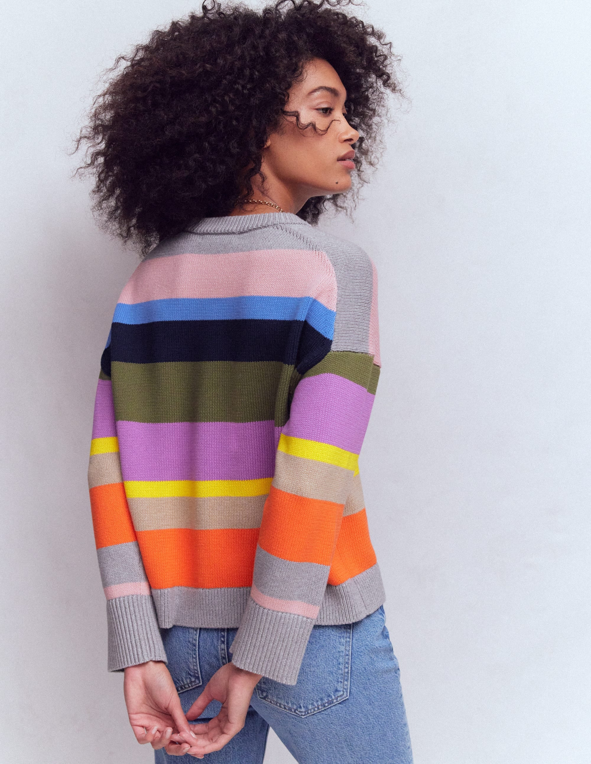 Lucy Relaxed Cotton Sweater-Mutli, Rainbow | Boden (US)
