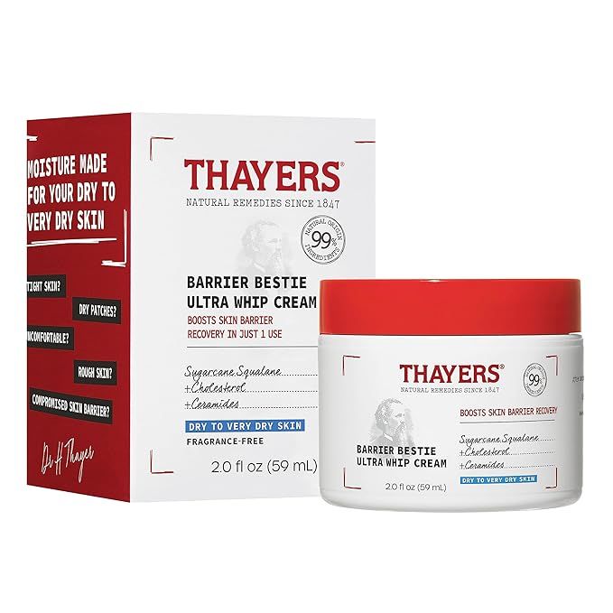 THAYERS Barrier Bestie Ultra Whip Face Cream, Moisturizer with Sugarcane Squalane and Ceramides, ... | Amazon (US)