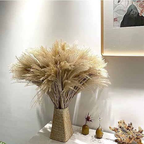 YC's CHOICE 100 pcs Dried Pampas Grass Decor,Raw Color,20" Tall Plants for Wedding Bouquets Arran... | Amazon (US)