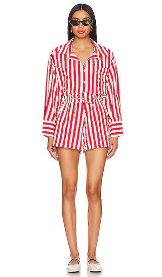 Isole Playsuit in Bayou Stripe Red | Revolve Clothing (Global)