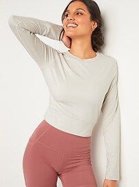 CozeCore Long-Sleeve Crop Tee for Women | Old Navy (US)