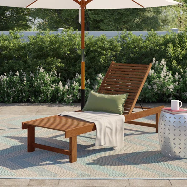 Arnoult Outdoor Teak Chaise Lounge | Wayfair North America
