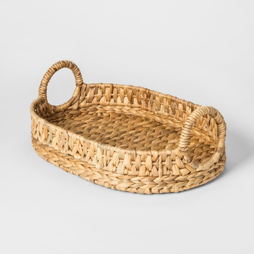 Water Hyacinth Basket Tray - Natural - Threshold, White | Target