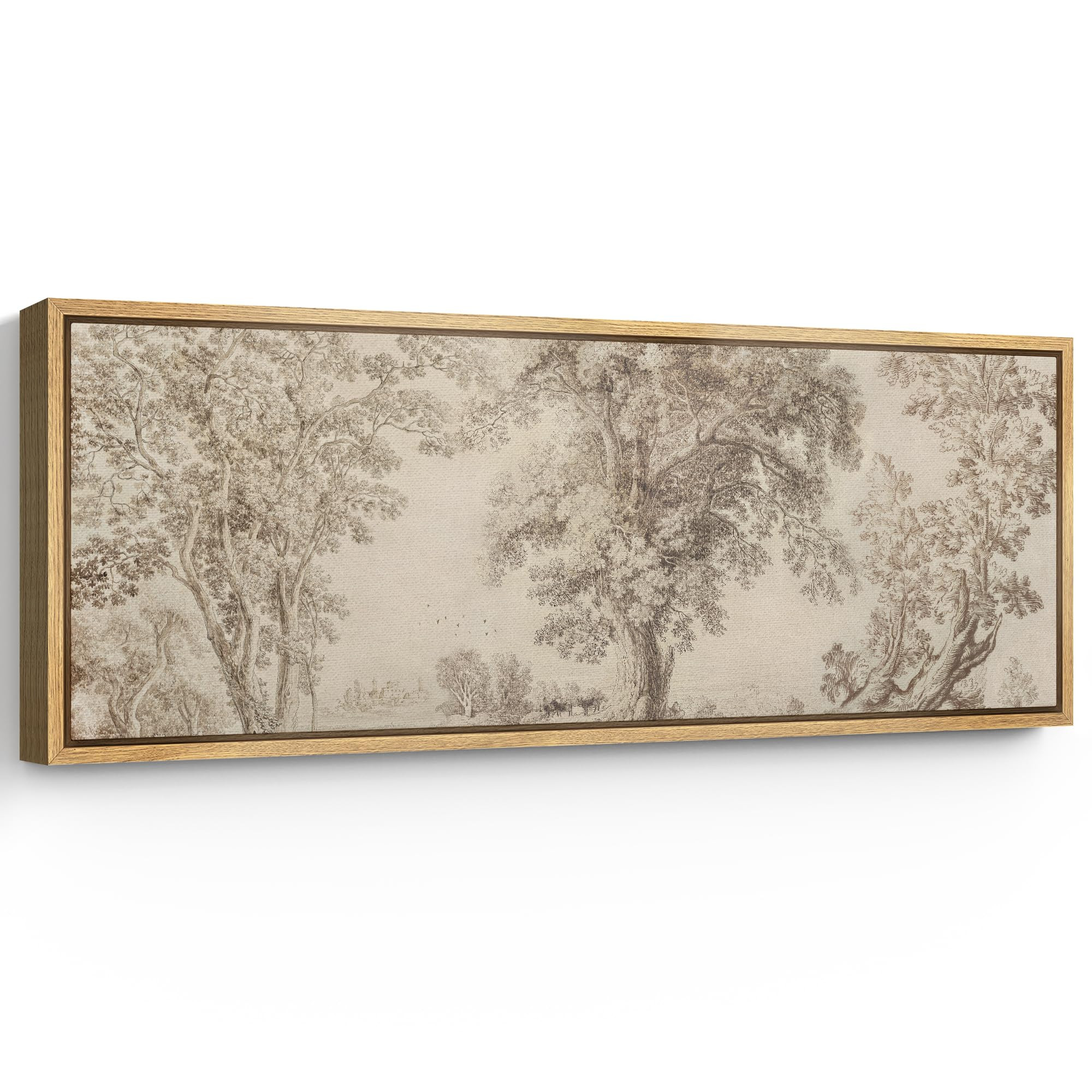 SIGNFORD Large Framed Canvas Print Wall Art Vintage Arboreal Trees in an Etching Illustrations Mo... | Amazon (US)