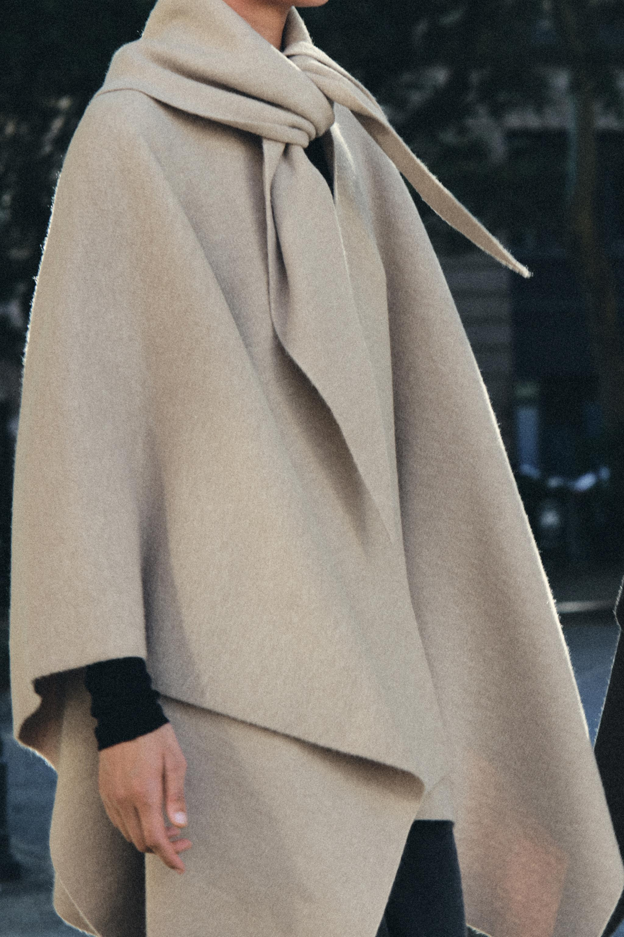 Zara - Bandana Knit Cape - Ice - M - Woman | Zara US