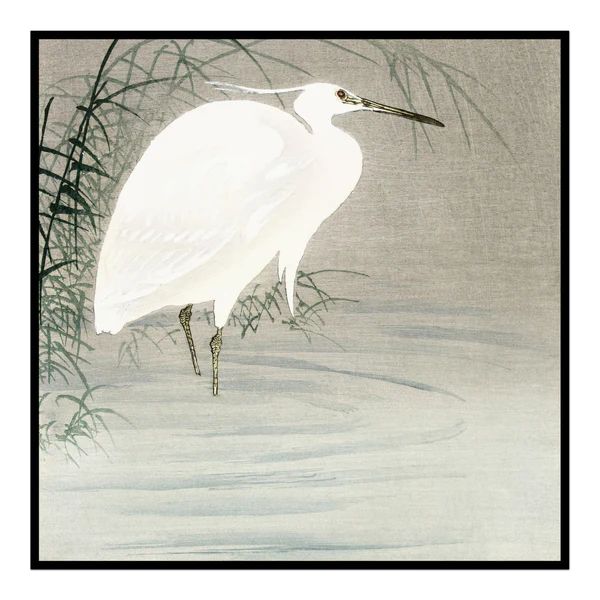 White Crane in the Reeds | Urban Garden Prints