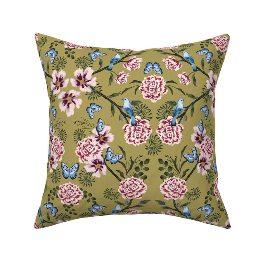 Throw Pillow in Floral Frenzy Fern | Spoonflower