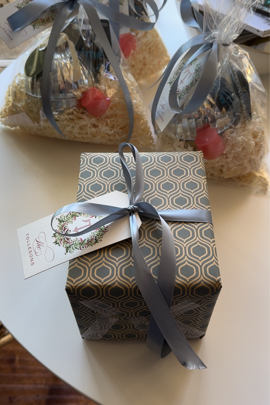 Amazon Holiday wrapping essentials. I use the 11x14 cello bags, dusty blue ribbon and these pre-cut wrapping sheets for a designer inspired wrapping style 

#LTKHome #LTKSeasonal #LTKGiftGuide