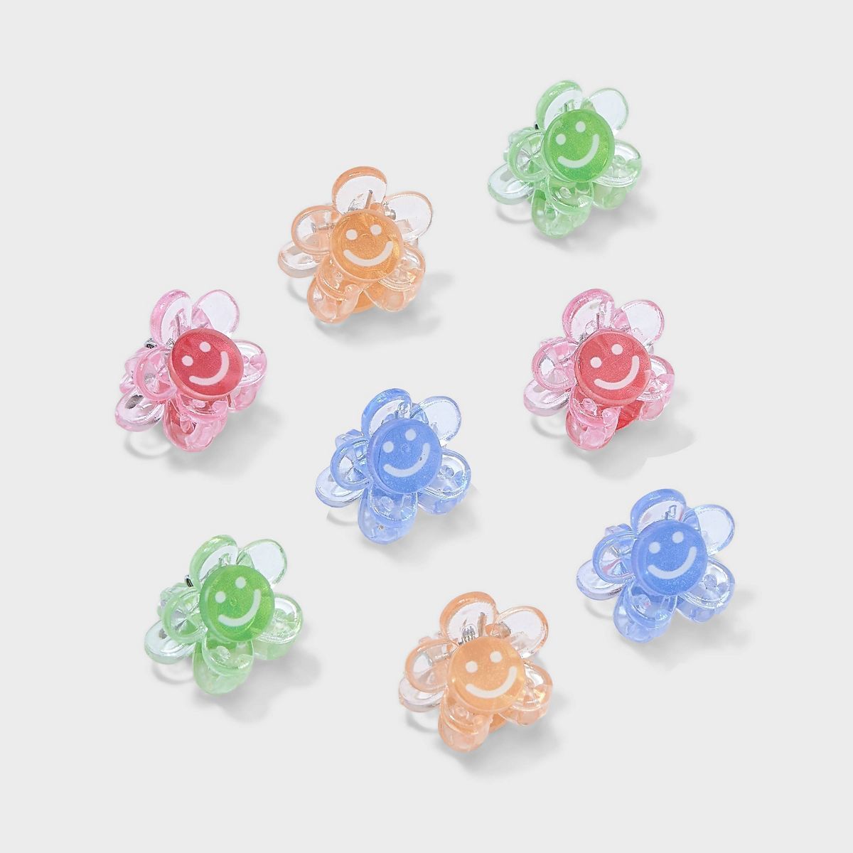 Girls' 8pk Mini Claw Clips Smiley Flowers - Cat & Jack™ | Target