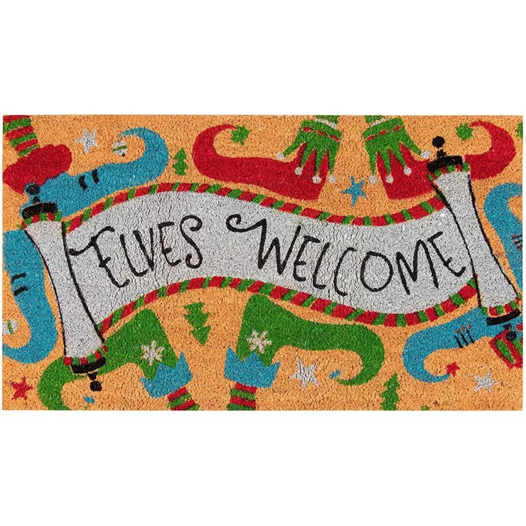Natural Coir Door Mat - Merry Christmas Indoor Outdoor Welcome Doormat, Easy Clean, Pvc Anti-Slip... | Target