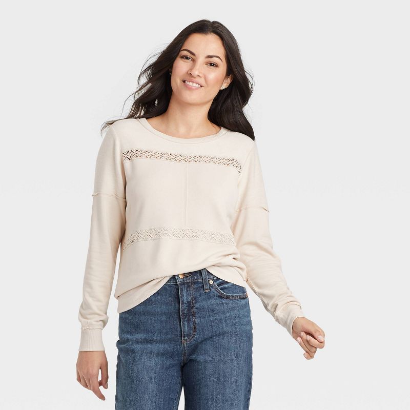 Women's Long Sleeve French Terry Top - Knox Rose™ | Target