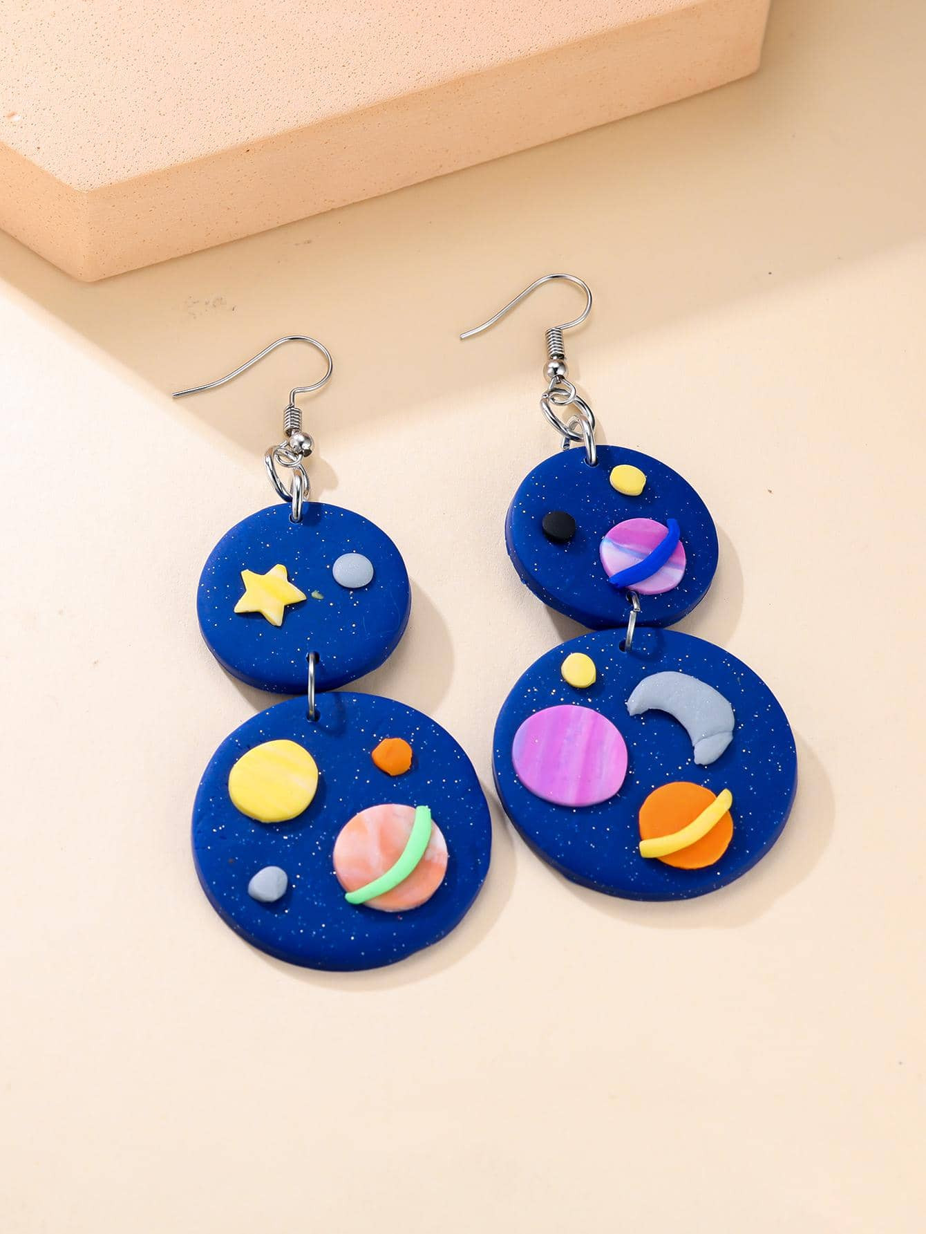 1pair Creative Silicon Planet Pattern Round Drop Earrings For Women For Party | SHEIN