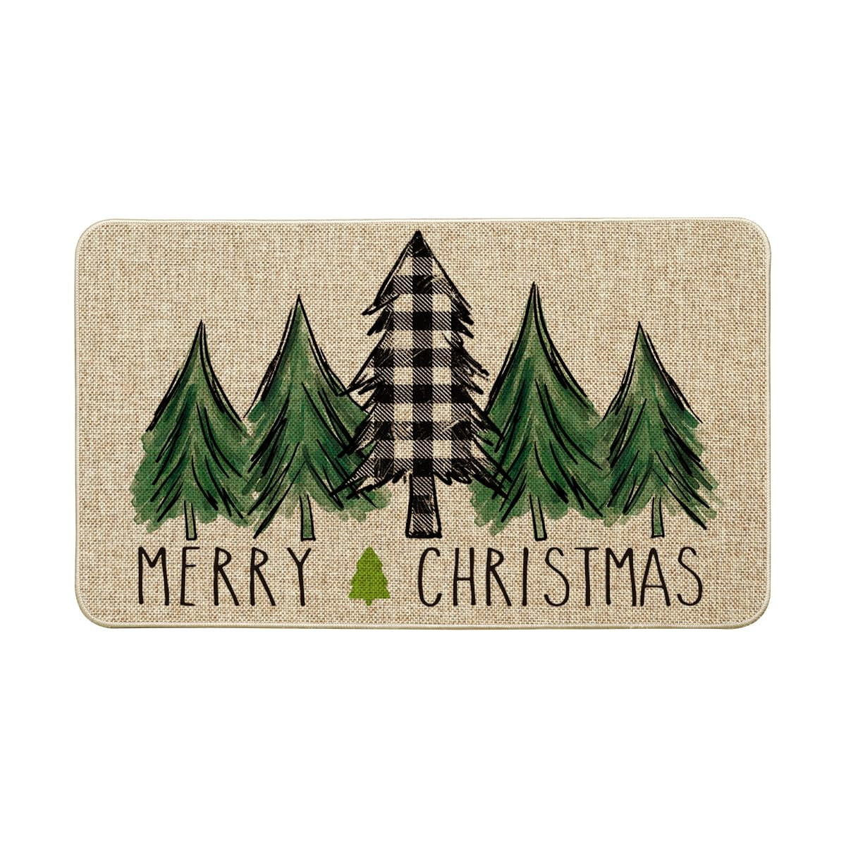 Smile Merry Christmas Trees Christmas Decorative Doormat, Seasonal Winter Christmas Holiday Low-P... | Walmart (US)