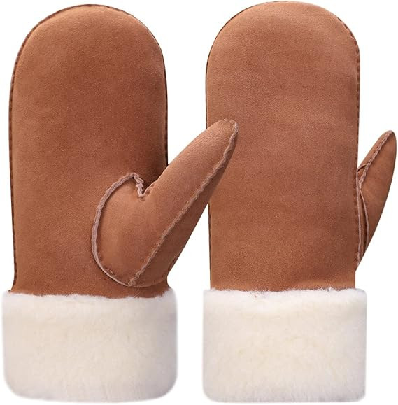 Harssidanzar Guanti del guanto delle Donne,Shearling della pelle di pecora riscaldato caldo del p... | Amazon (IT)