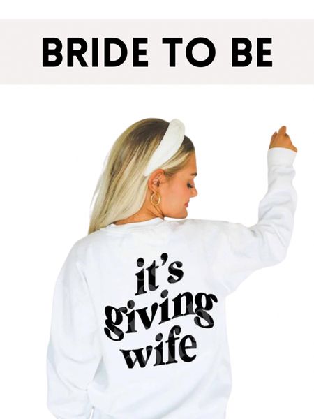 Bride Sweatshirt. Wedding Day Outfit. Engagement Gift. Honeymoon sweatshirt. Bride-to-be gifts. Gifts for her. Etsy bride finds.

#LTKGiftGuide #LTKWedding #LTKSeasonal