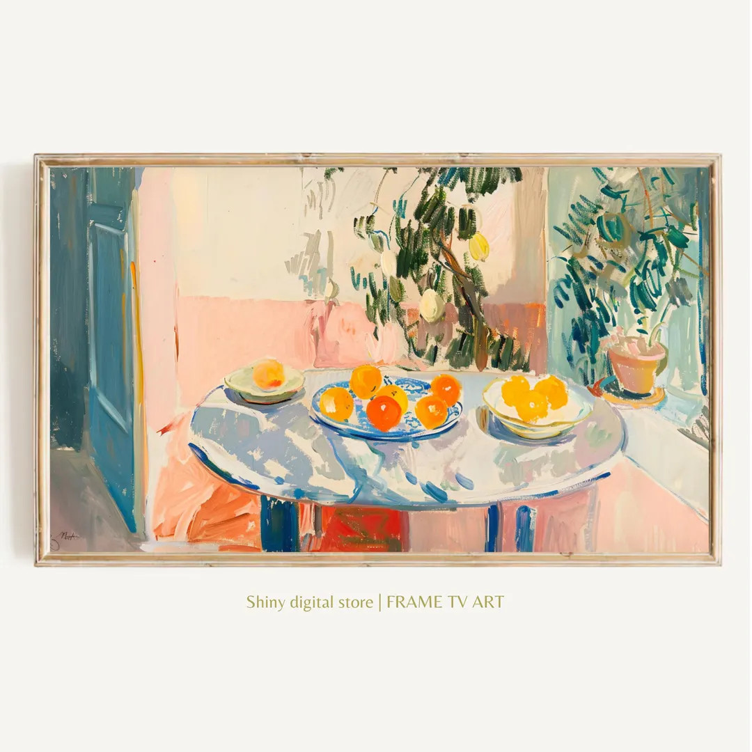Frame TV Summer Art | Colorful Mediterranean Tablescape Digital Download for Tv | Still Life Summ... | Etsy (US)