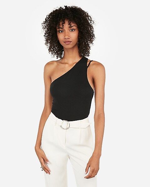 one shoulder thong bodysuit | Express