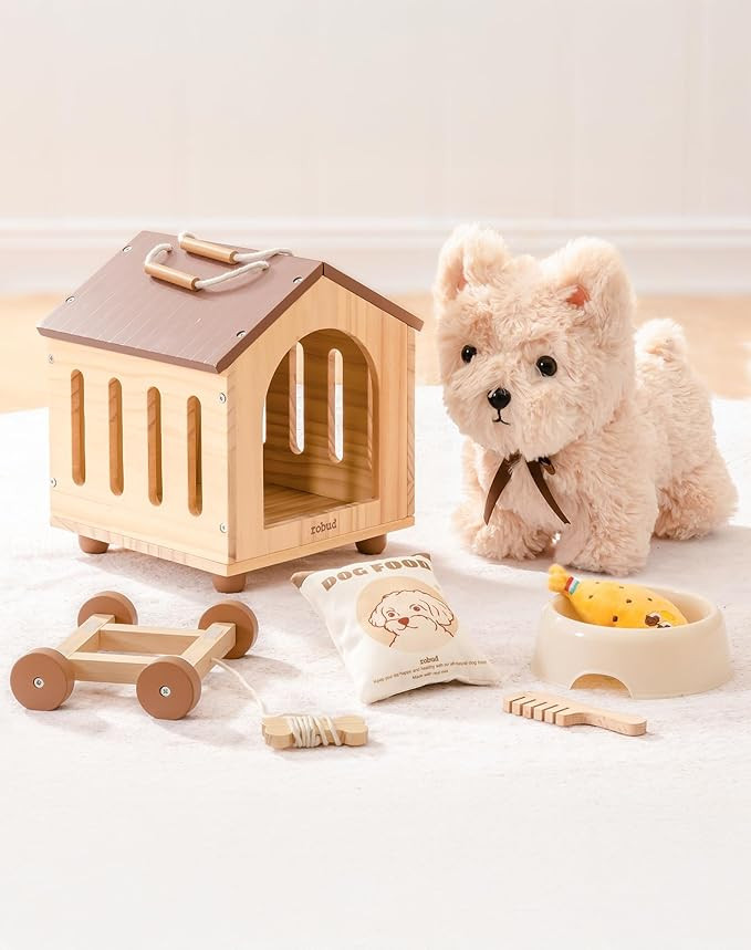 ROBUD Baby Push Walker, Dog Pull Toy for Toddlers 2+ Years, Baby Pull Toy with Wheels for Role Pl... | Amazon (US)