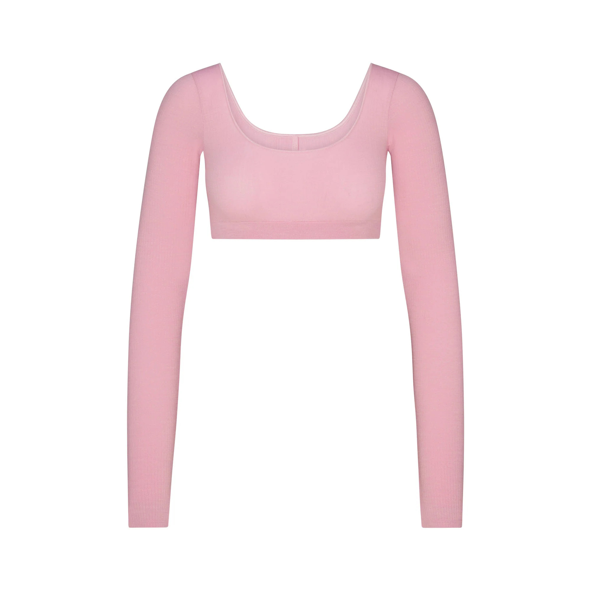 WOOL RIB LONG SLEEVE SUPER CROPPED TOP | HALITE | SKIMS | SKIMS (US)