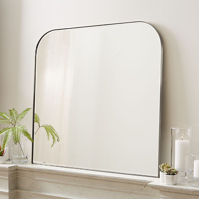 Edge Brass Minimalist Mirror + Reviews | Crate & Barrel | Crate & Barrel
