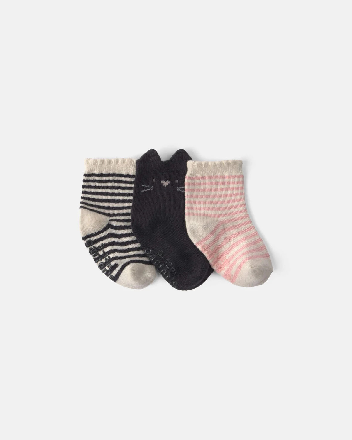 Baby Girl 3-Pack Halloween Cat Booties - Black/Pink | Carter's | Carter's Inc