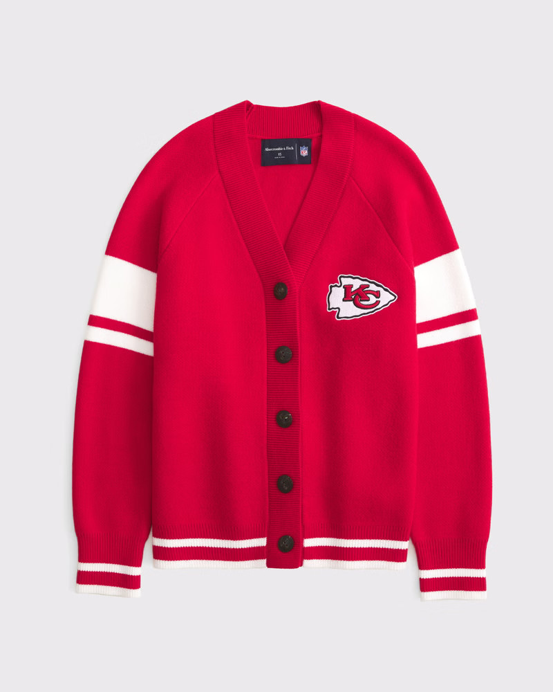 Abercrombie & Fitch Women's Kansas City Chiefs LuxeLoft Cardigan in Red - Size M | Abercrombie & Fitch (US)