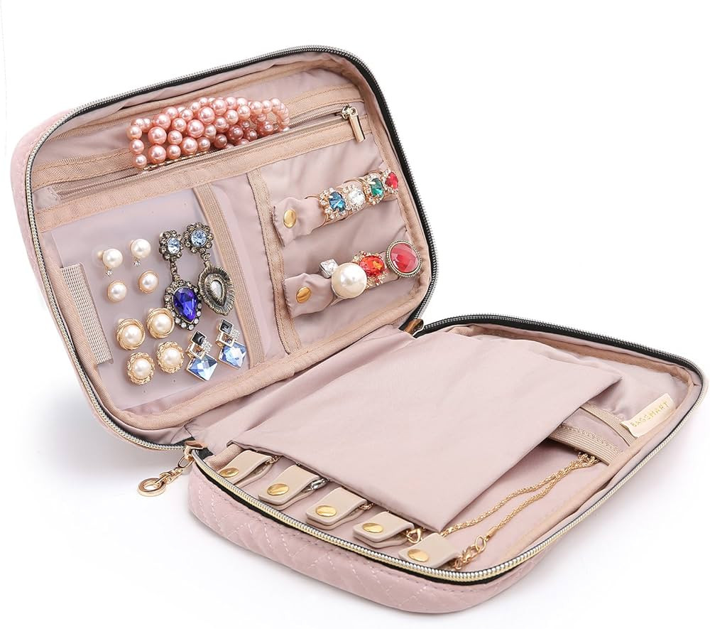 BAGSMART Jewelry Organizer Case Travel Jewelry Storage Bag for Necklace, Earrings, Rings, Bracele... | Amazon (US)