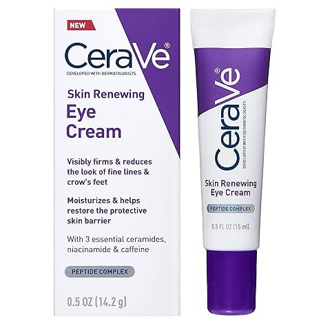 CeraVe Skin Renewing Eye Cream For Wrinkles, Under Eye Cream With Peptides + Caffeine + Niacinami... | Amazon (US)