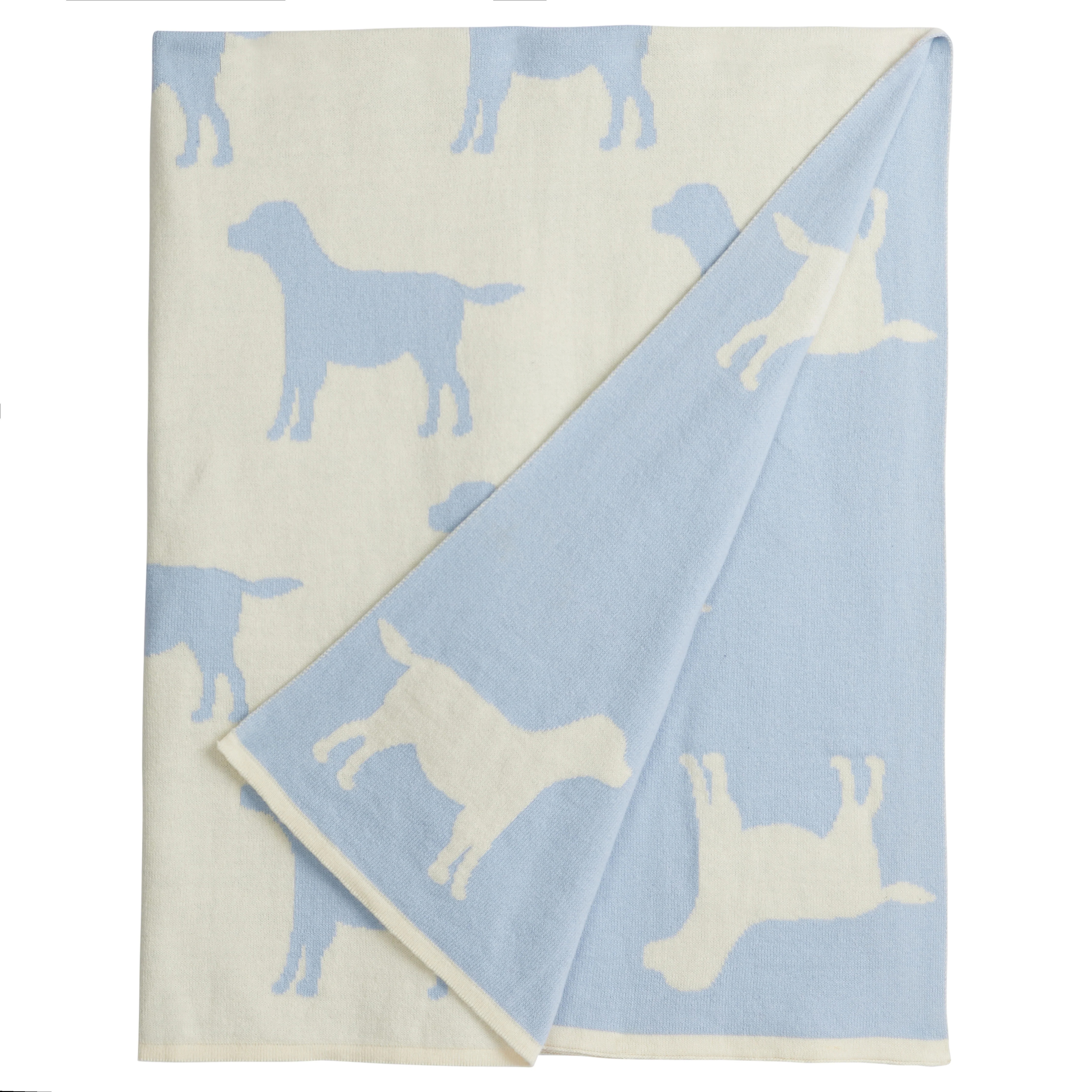 Blue Lab Reversible Blanket - Soft Cotton Nursery Blanket | Little English