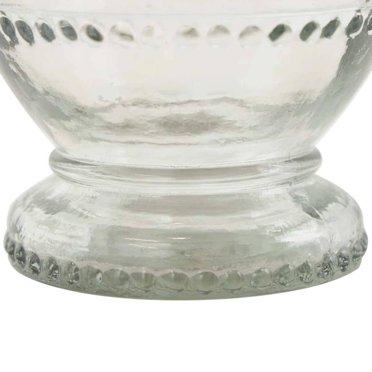 Glass Beaded Clear Decorative Jars with Wood Lids Set | Wayfair North America