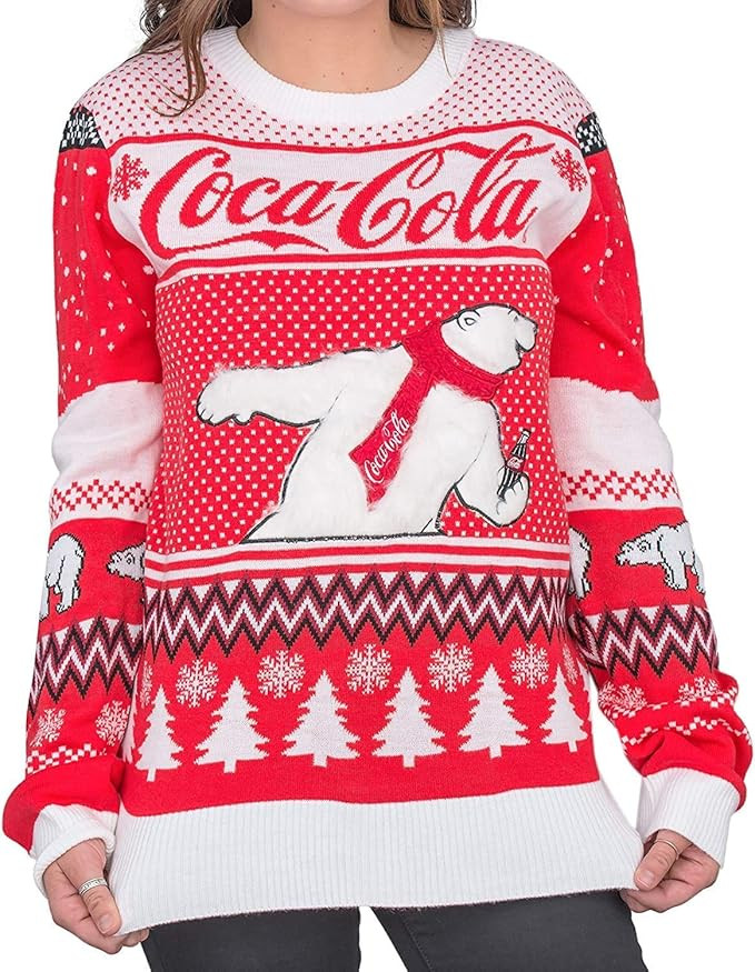 Coca-Cola Polar Bear Coke and Trees Ugly Christmas Sweater | Amazon (US)