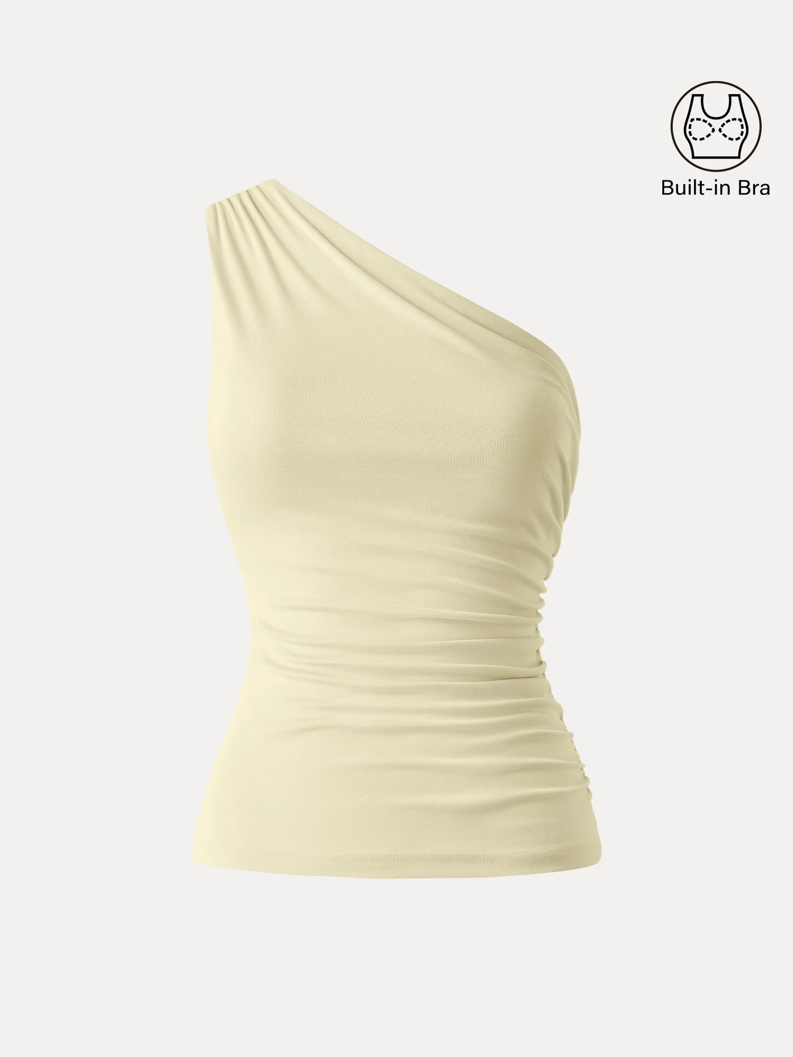 Sandwashed One Shoulder Ruched Bra Tank | OGLmove
