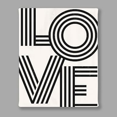Minted® Retro Love Canvas Art by Iveta Angelova | Pottery Barn Teen