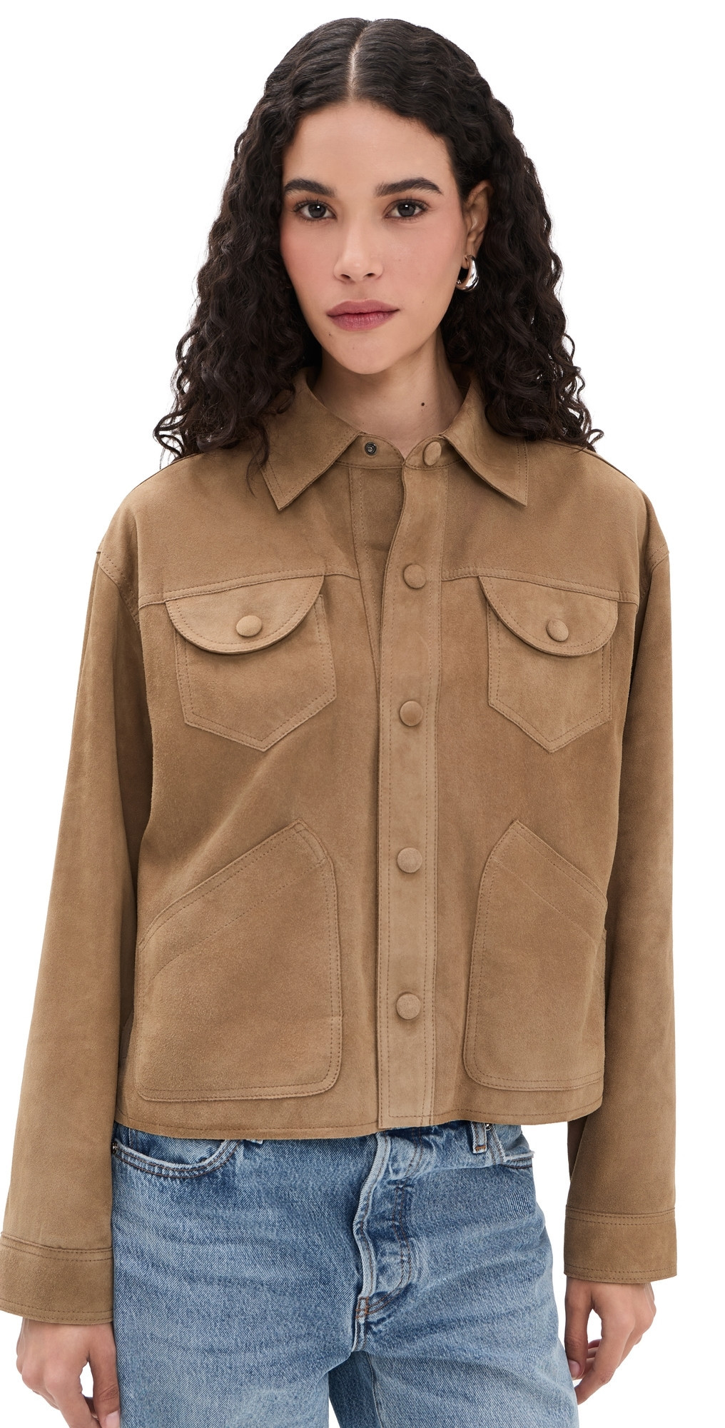 FRAME The Suede Utility Jacket Chai S | Shopbop