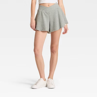 Women's High-Rise Crossover Waistband French Terry Shorts - JoyLab™ | Target