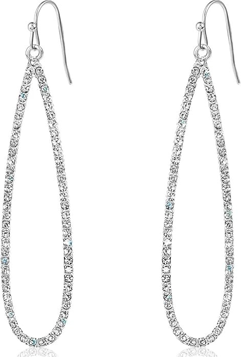 Humble Chic Simulated Diamond Dangle Earrings for Women - Cubic Zirconia Crystal Long Dangling Ea... | Amazon (US)