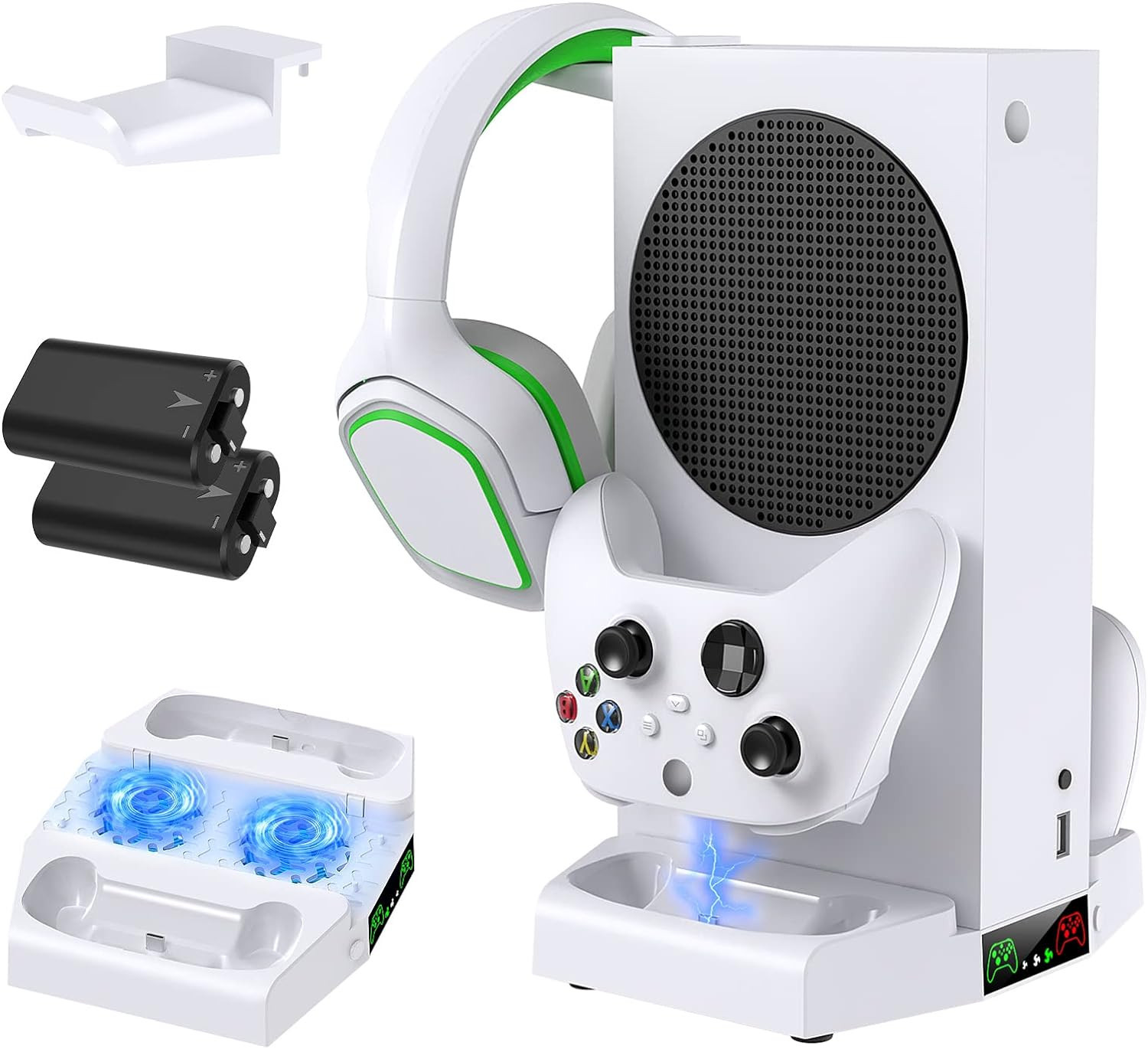Charging Stand for Xbox Series S Console with Cooling Fan,Dual Controller Charger Station Accesso... | Amazon (US)