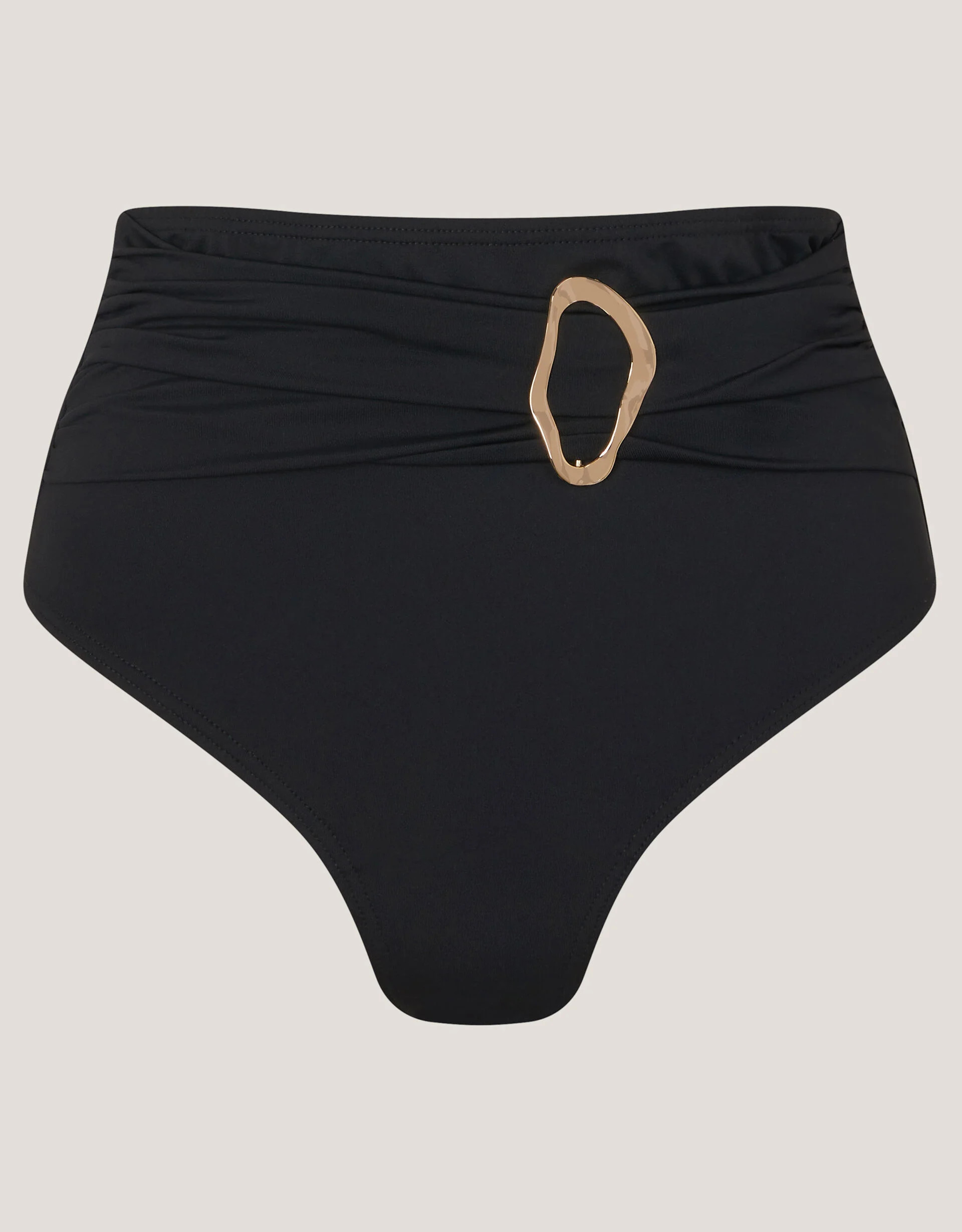 Cindy Molten Detail High Waist Bikini Bottom Black | Monsoon (UK)