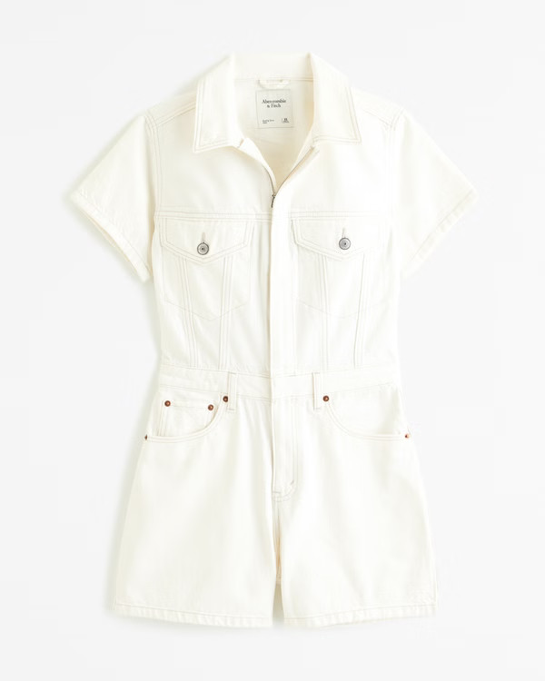 Women's Denim Romper | Women's | Abercrombie.com | Abercrombie & Fitch (US)