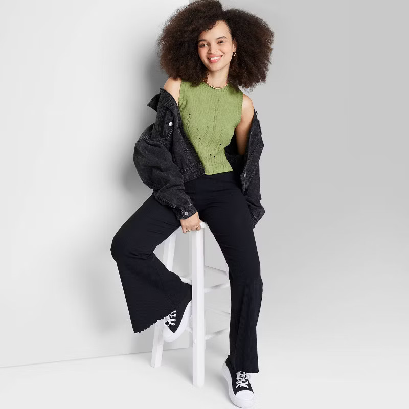 Women's Crewneck Destructed Sweater Tank Top - Wild Fable™ | Target